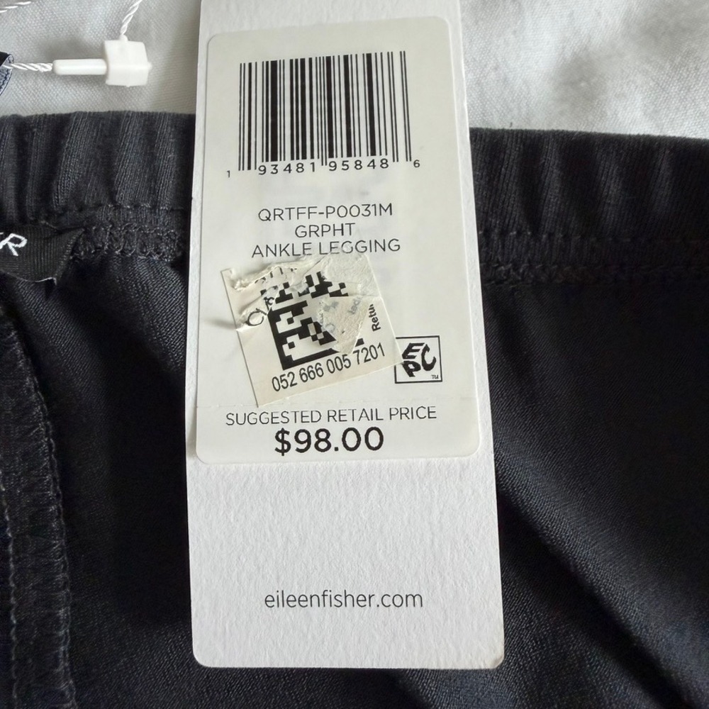 Eileen Fisher Jersey Ankle Leggings Womens M Graphite Gray NWT $98 P0031M - Picture 7 of 13